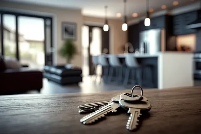 casa moderna con llaves sobre la mesa